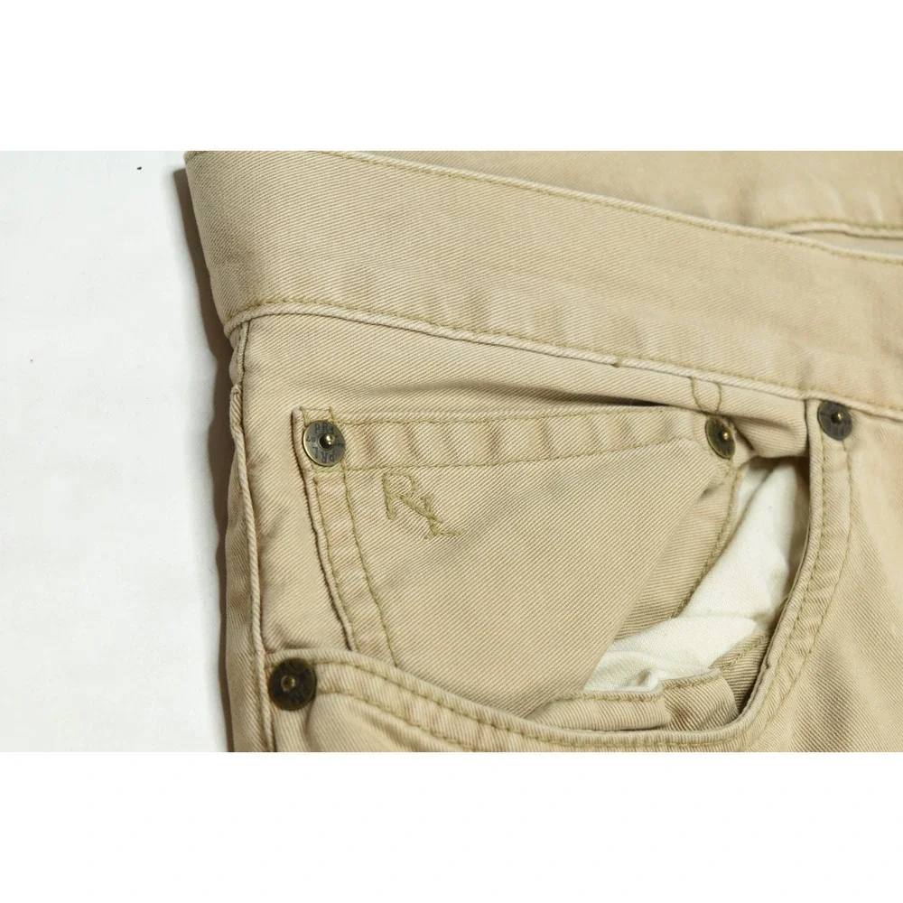 Polo Ralph Lauren 650 Straight Leg Pants Mens 41x31 Beige 5-Pocket Slim Fit